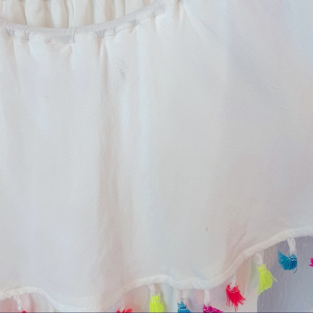 Forever 21 Mini Dress Neon Tassel Trim Size Small - Picture 10 of 10